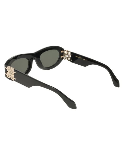 Ferragamo Black Sf2082Se 001 Sunglasses Acetate Round Normal