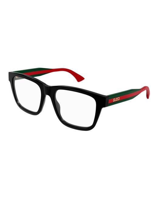 Gucci Black Gg1870O 005 Optical Frames Acetate Transparent Squared for men