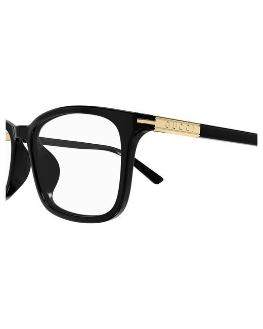 Gucci Black Gg1900Oa 001 Optical Frames Acetate Transparent Squared for men