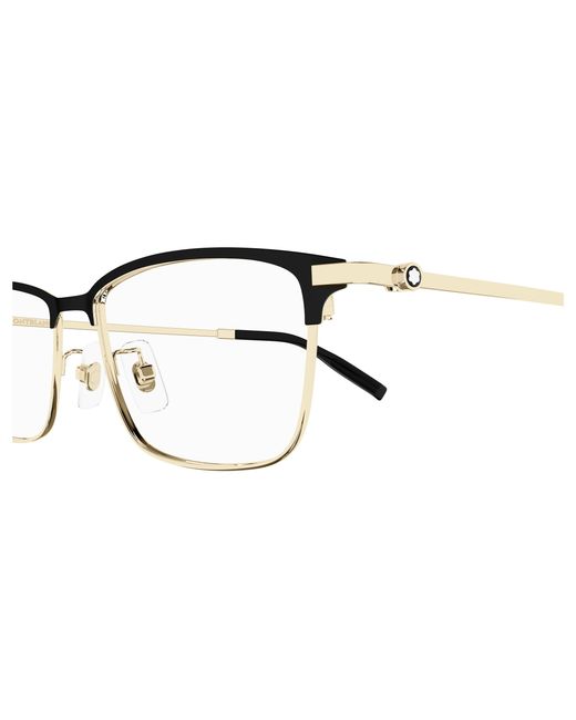 Montblanc Black Mb0374Oa 002 Optical Frames Titanium Transparent Squared for men