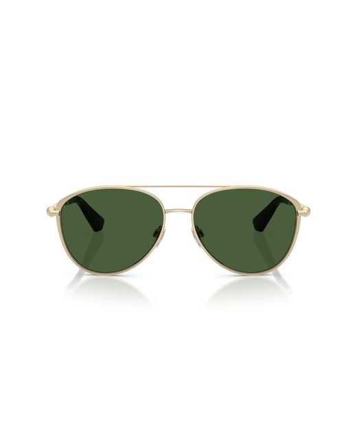 Burberry Green Be3157 110971 Sunglasses Metal Pilot Normal