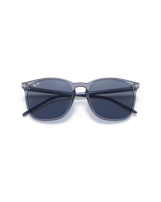 Ray-Ban Black Sunglasses Unisex Rb4387 - Blue Frame Blue Lenses 56-18