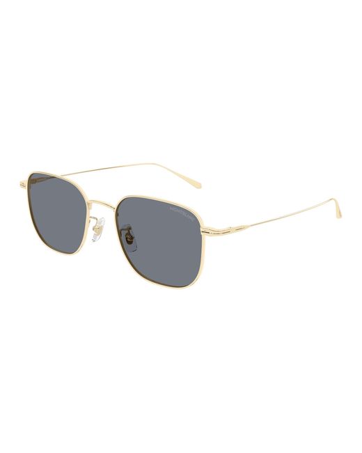 Montblanc Black Mb0477Sa 001 Sunglasses Metal Squared for men