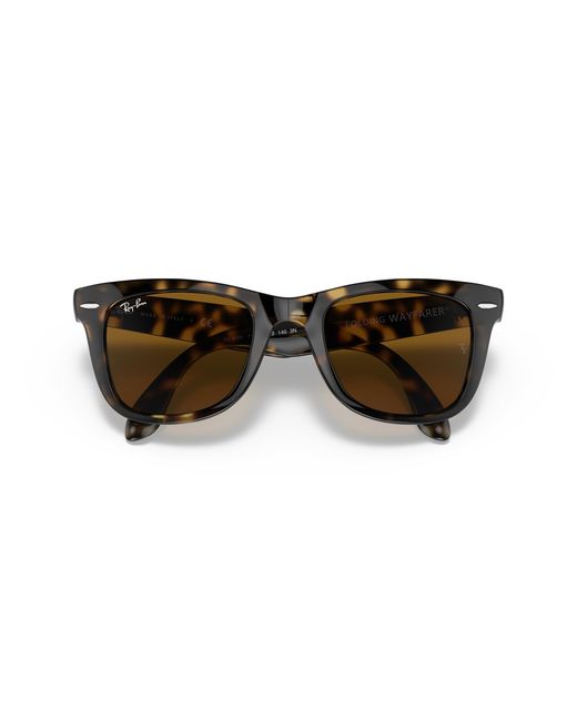 Ray-Ban Multicolor Sunglasses Wayfarer Folding Classic - Military Green Frame Brown Lenses 50-22 for men