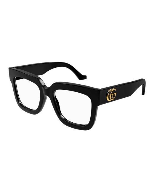 Gucci Black Gg1549O 001 Optical Frames Acetate Transparent Squared