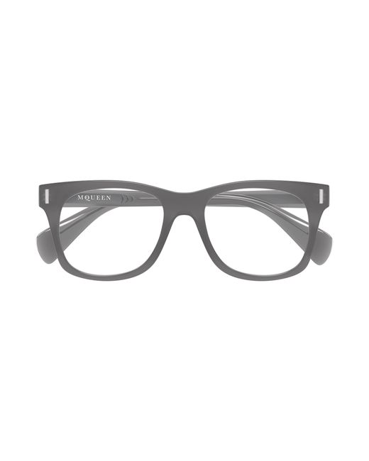 McQueen Black Am0551O 003 Optical Frames Acetate Transparent Squared for men