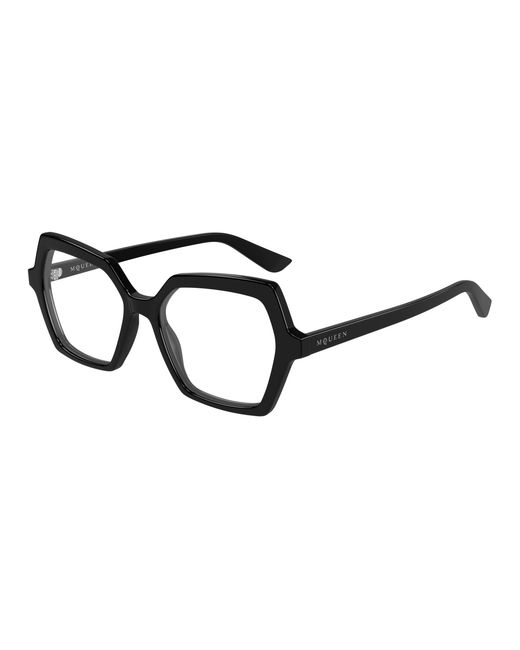 McQueen Black Am0537O 001 Optical Frames Acetate Transparent Geometric