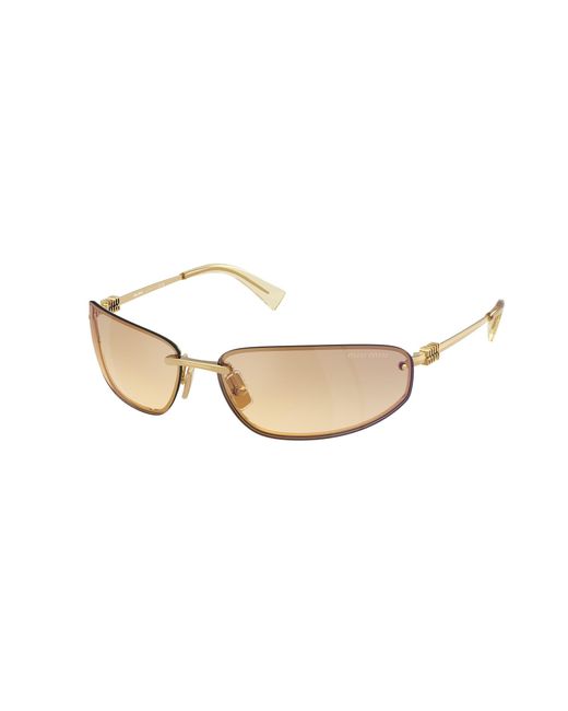 Miu Miu Black Mu A50S 5Ak7R1 Sunglasses Metal Round Normal