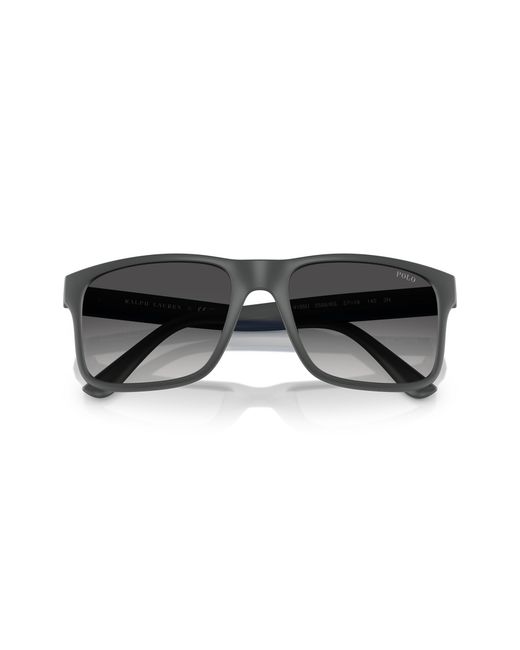 Polo Ralph Lauren Black Ph4195U 55898G Sunglasses Injected Geometric Normal Shaded for men
