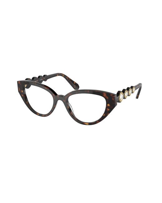 Swarovski Black Sk2024 1002 Optical Frames Acetate Transparent Geometric Normal