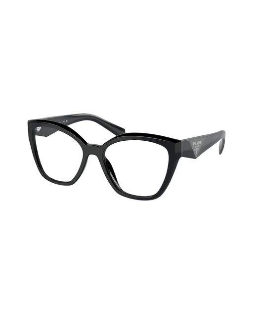 Prada Black Pr 20Zv 16K1O1 Optical Frames Acetate Transparent Geometric Normal