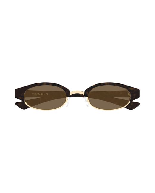 McQueen Black Am0534S 002 Sunglasses Acetate Round