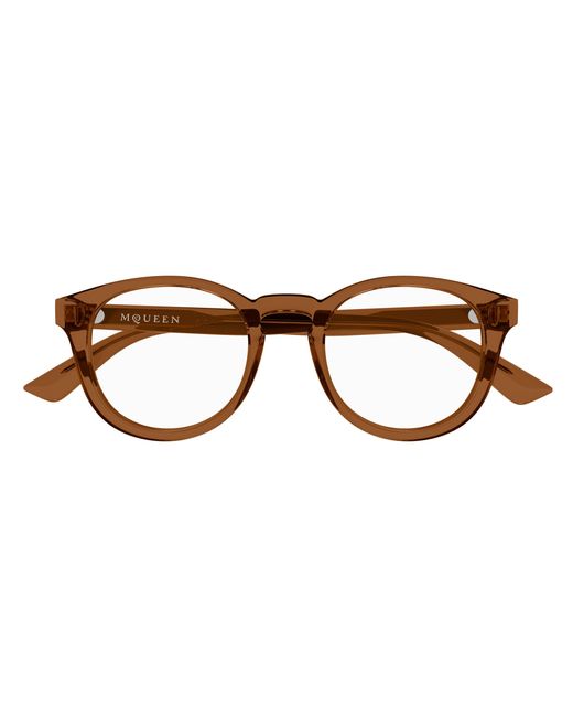McQueen Black Am0514O 004 Optical Frames Acetate Transparent Round