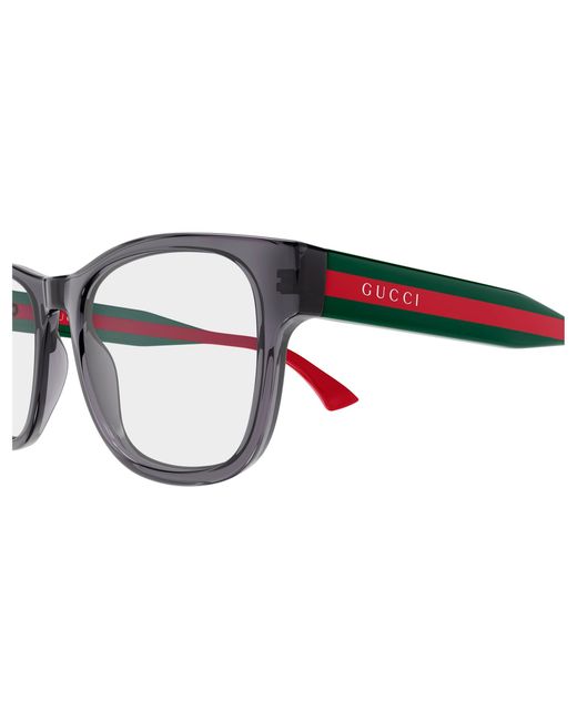 Gucci Black Gg0004Onn 003 Optical Frames Acetate Transparent Squared for men
