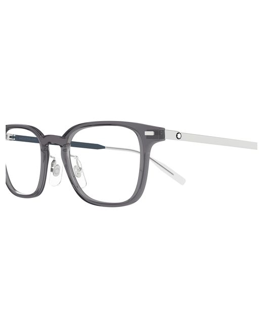 Montblanc Black Mb0467Ol 010 Optical Frames Injected Transparent Squared for men
