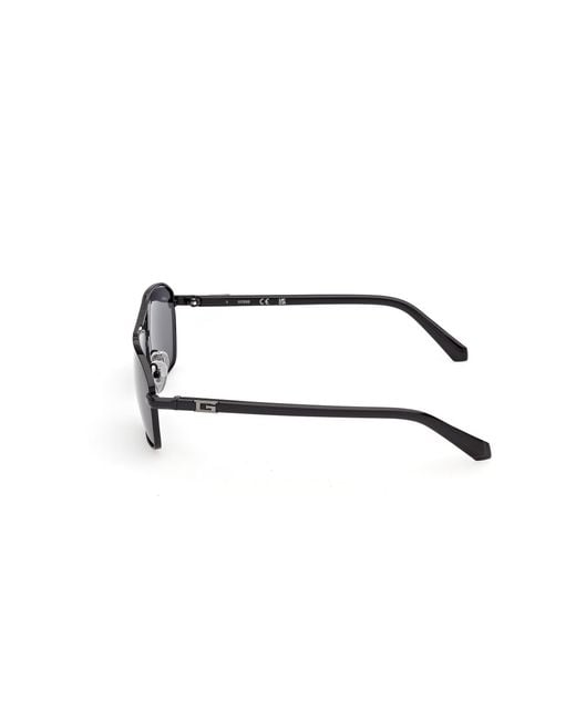 Guess Black Gu00301 01A Sunglasses Metal Smoke Squared Normal for men