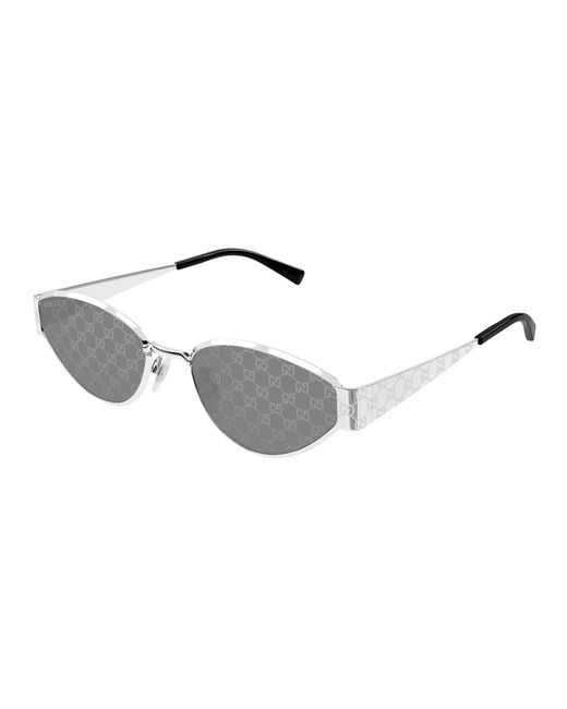 Gucci Black Gg1853S 002 Sunglasses Metal Smoke Geometric