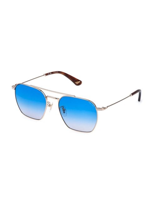 Police Black Splr72 Origins Lite 36 300 Sunglasses Metal Geometric Normal Nuanced for men
