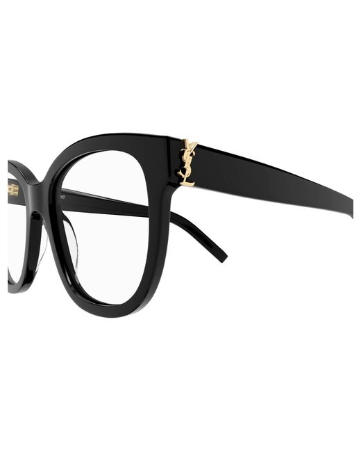 Saint Laurent Black Sl M97 001 Optical Frames Acetate Transparent Squared