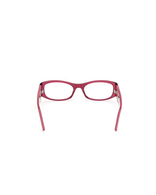 Guess Red Gu50352 069 Optical Frames Acetate Round Normal