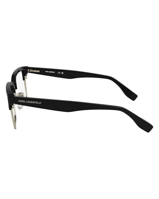 Karl Lagerfeld Black Kl6202 001 Optical Frames Metal Squared Normal for men