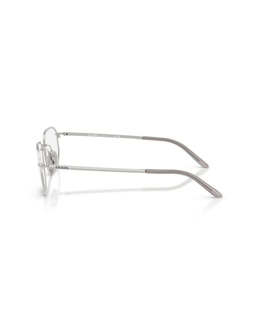 Prada Black Pr D51V 1Bc1O1 Optical Frames Metal Transparent Geometric Normal for men