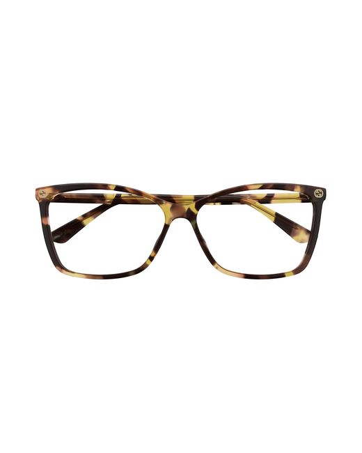 Gucci Black Gg0025O 016 Optical Frames Acetate Transparent Cat Eye