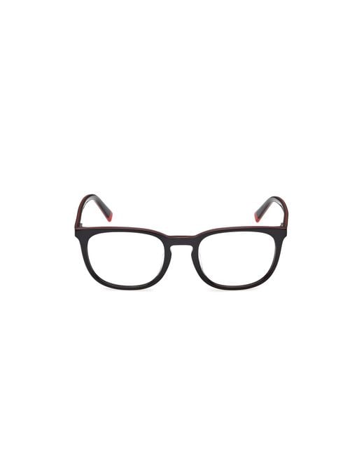 Timberland Black Tb50096-H 001 Optical Frames Acetate Round Normal for men