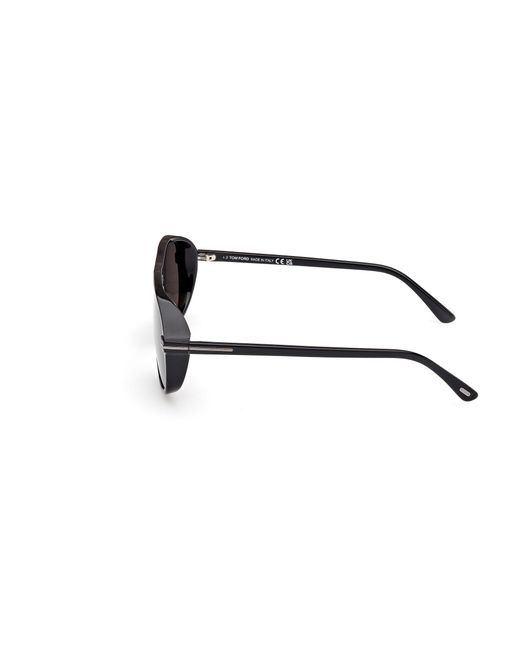Tom Ford Black Ft1208-N Guillaume 01A Sunglasses Acetate Smoke Pilot Normal for men