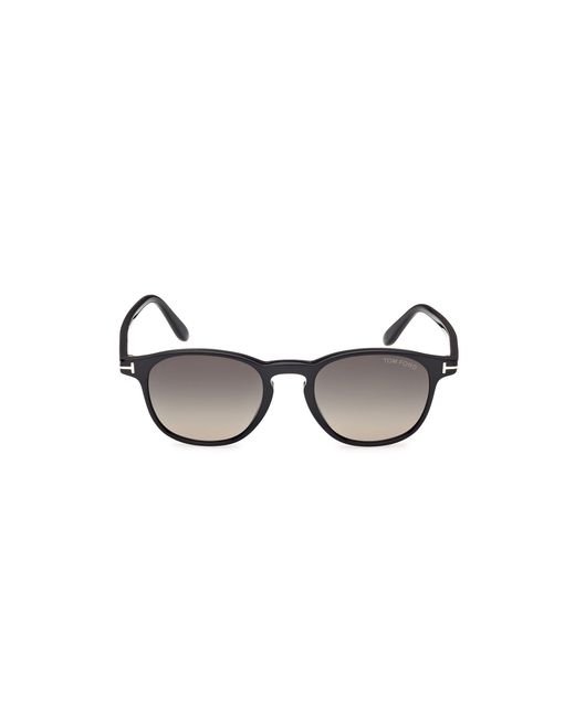 Tom Ford Black Ft1302 Holt-02 01B Sunglasses Acetate Smoke Round Normal for men