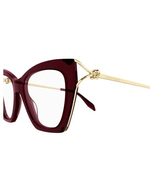 McQueen Black Am0376O 003 Optical Frames Acetate Cat Eye