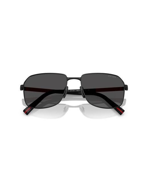 Prada Linea Rossa Black Ps A51S 1Bo06F Sunglasses Metal Squared Normal for men