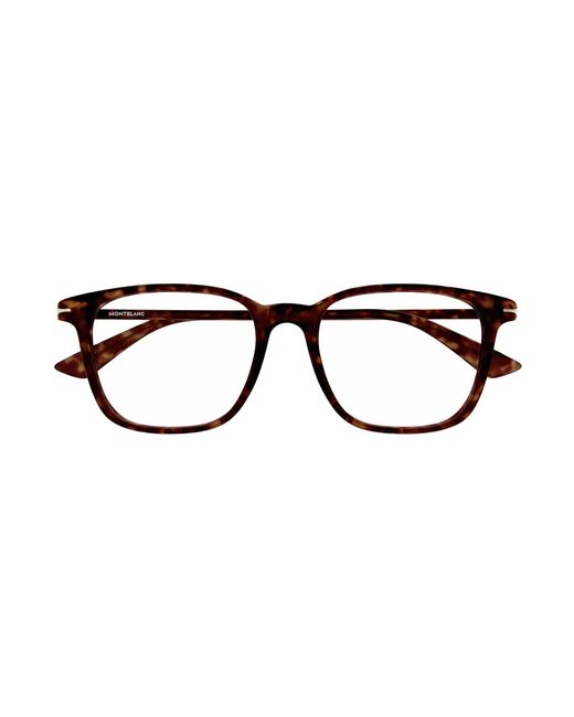 Montblanc Black Mb0338O 007 Optical Frames Acetate Transparent Squared for men