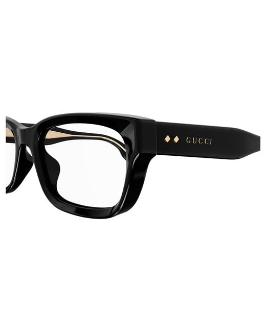 Gucci Black Gg1533Oa 001 Optical Frames Acetate Transparent Squared