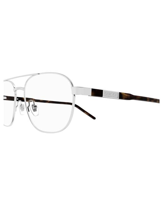 Gucci Black Gg1800O 002 Optical Frames Metal Transparent Squared for men