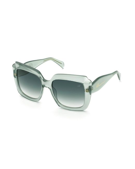Blumarine Green Sbm889 0M64 Sunglasses Acetate Squared Normal Shaded