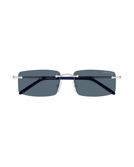 Montblanc Black Mb0443S 003 Sunglasses Metal Squared for men