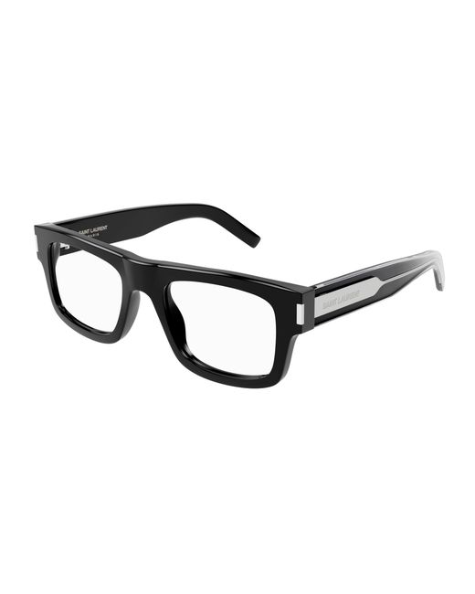 Saint Laurent Black Sl 574 001 Optical Frames Acetate Transparent Squared for men