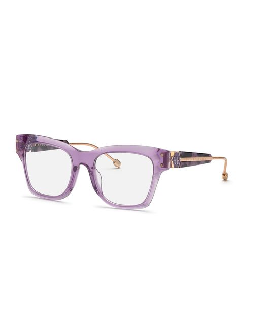 Philipp Plein Black Vpp125S Plein Queen 06Pf Optical Frames Acetate Squared