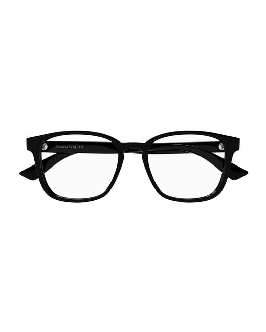 McQueen Black Am0462O 001 Optical Frames Acetate Transparent Squared for men