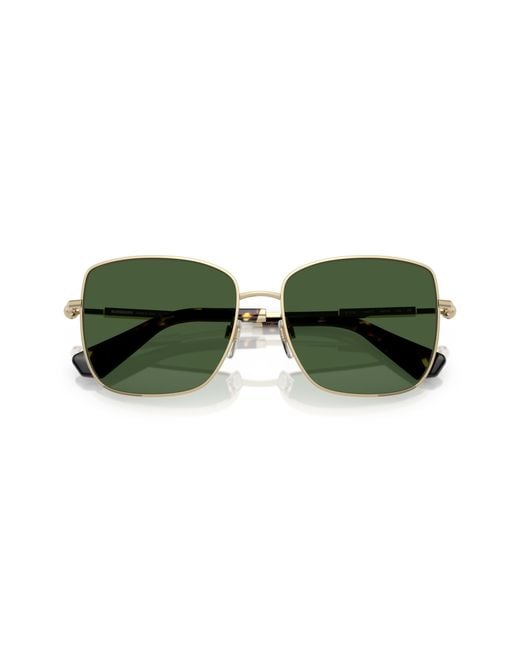 Burberry Green Be3158 110971 Sunglasses Metal Squared Normal