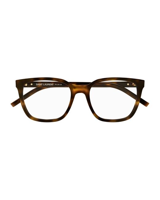 Saint Laurent Black Sl M129 003 Optical Frames Acetate Transparent Squared