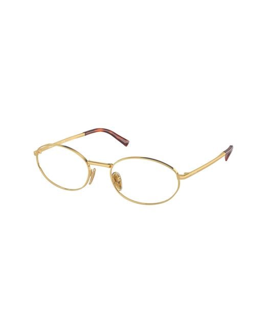 Prada Black Pr A57V 5Ak1O1 Optical Frames Metal Transparent Round Normal