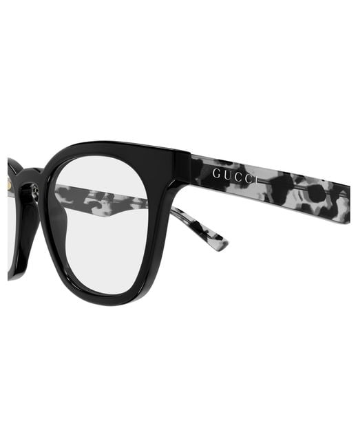 Gucci Black Gg2185O 004 Optical Frames Acetate Transparent Round for men