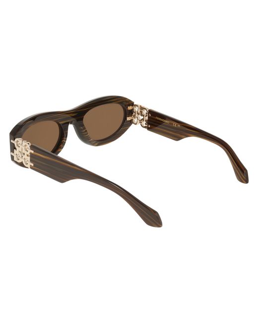 Ferragamo Black Sf2082Se 223 Sunglasses Acetate Round Normal