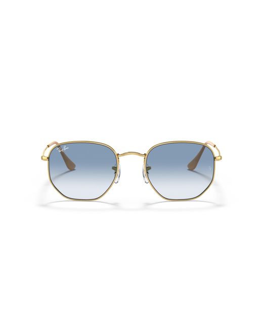 Ray-Ban Black Hexagonal Sunglasses Frame Blue Lenses