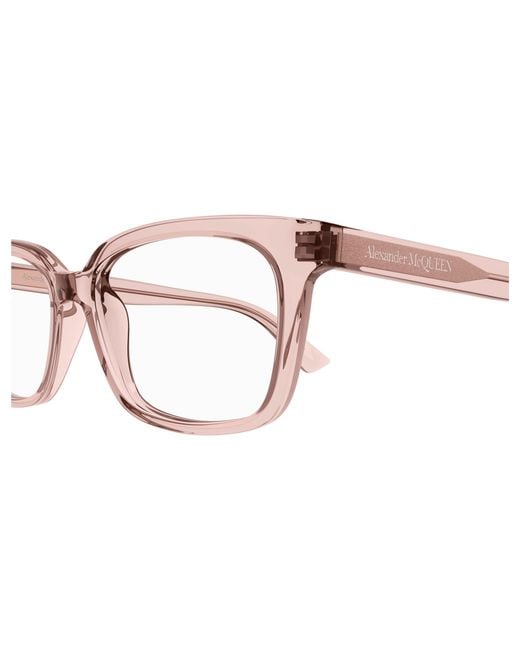 McQueen Black Am0464O 003 Optical Frames Acetate Transparent Squared