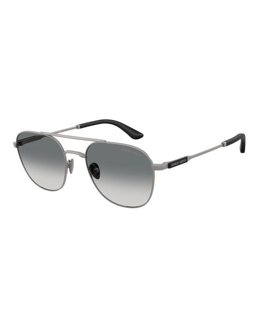 Giorgio Armani Black Ar6178 300371 Sunglasses Metal Squared Normal Shaded for men