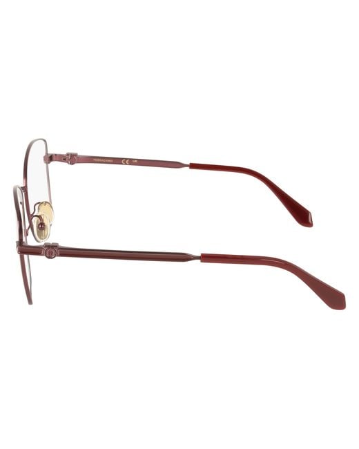 Ferragamo Black Sf2242 602 Optical Frames Metal Squared Normal