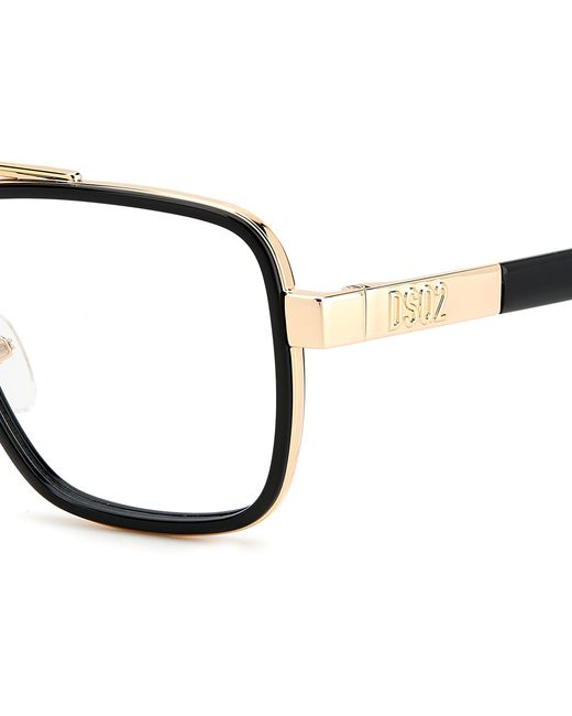 DSquared² Black D2 0064 Rhl Optical Frames Acetate Squared for men